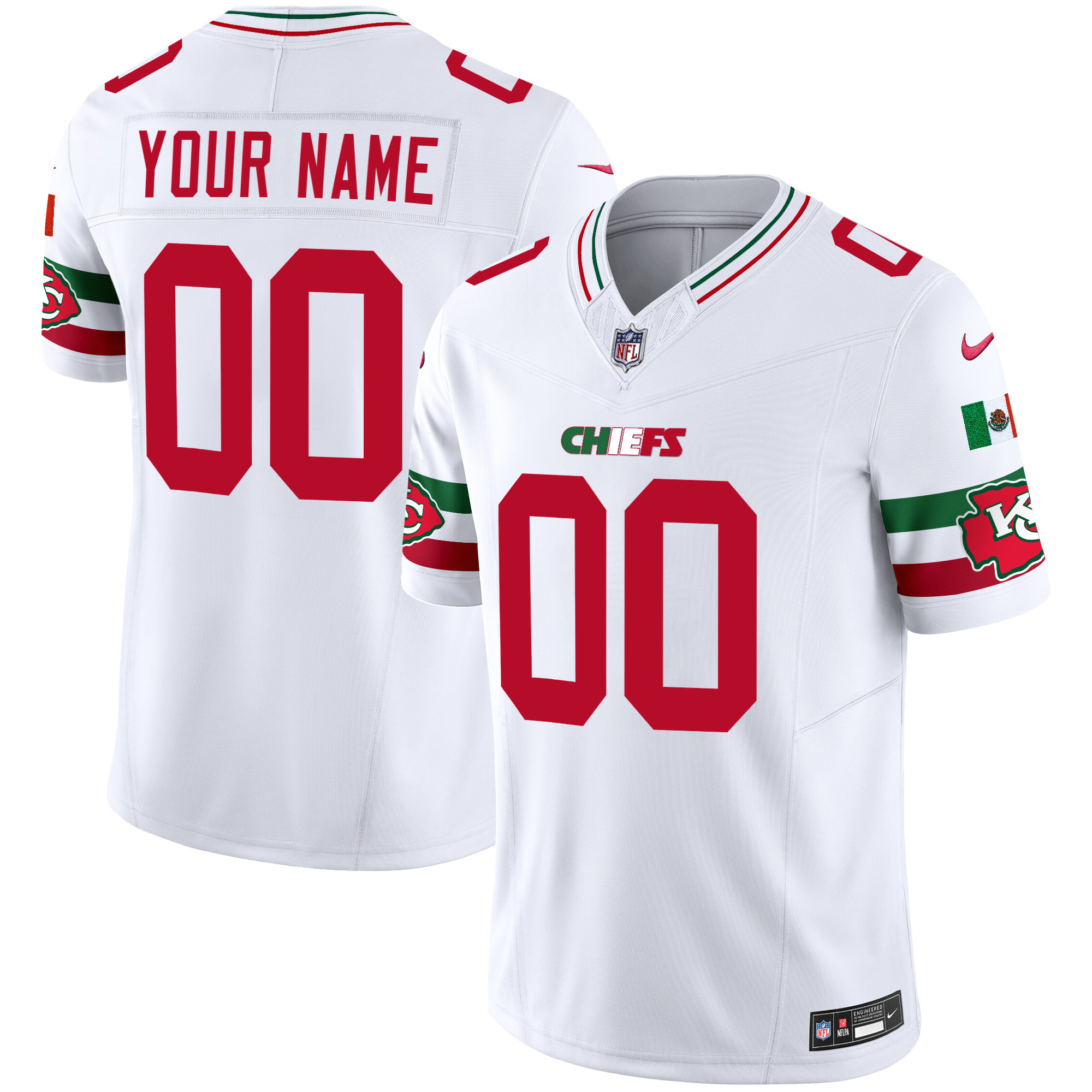 Chiefs Mexico Vapor Limited Custom Jersey - All Stitched