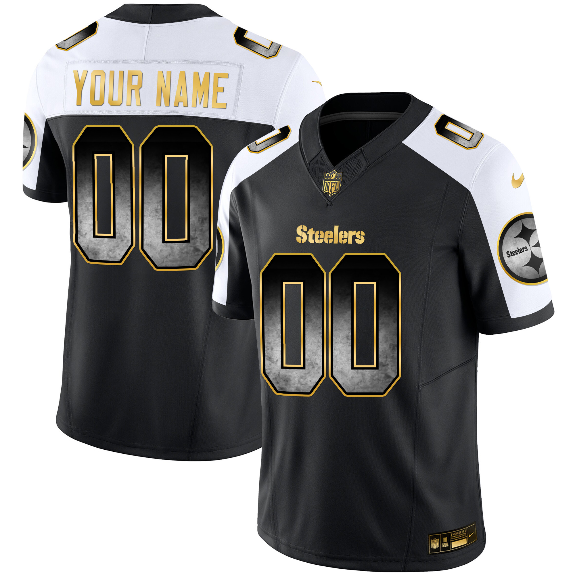 Steelers Arch Smoke Vapor Custom Jersey V3 - All Stitched - Image 2