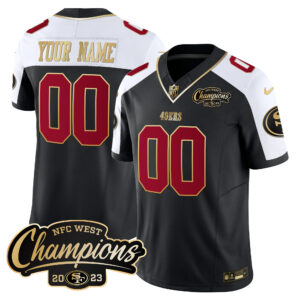 49ers 2023 NFC West Champions Patch Vapor Custom Jersey - All Stitched