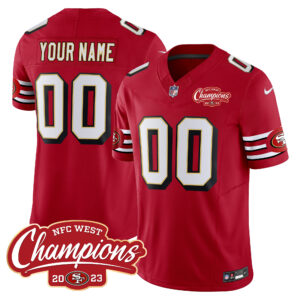 49ers Throwback NFC West Champions Patch Vapor Custom Jersey - All Stitched