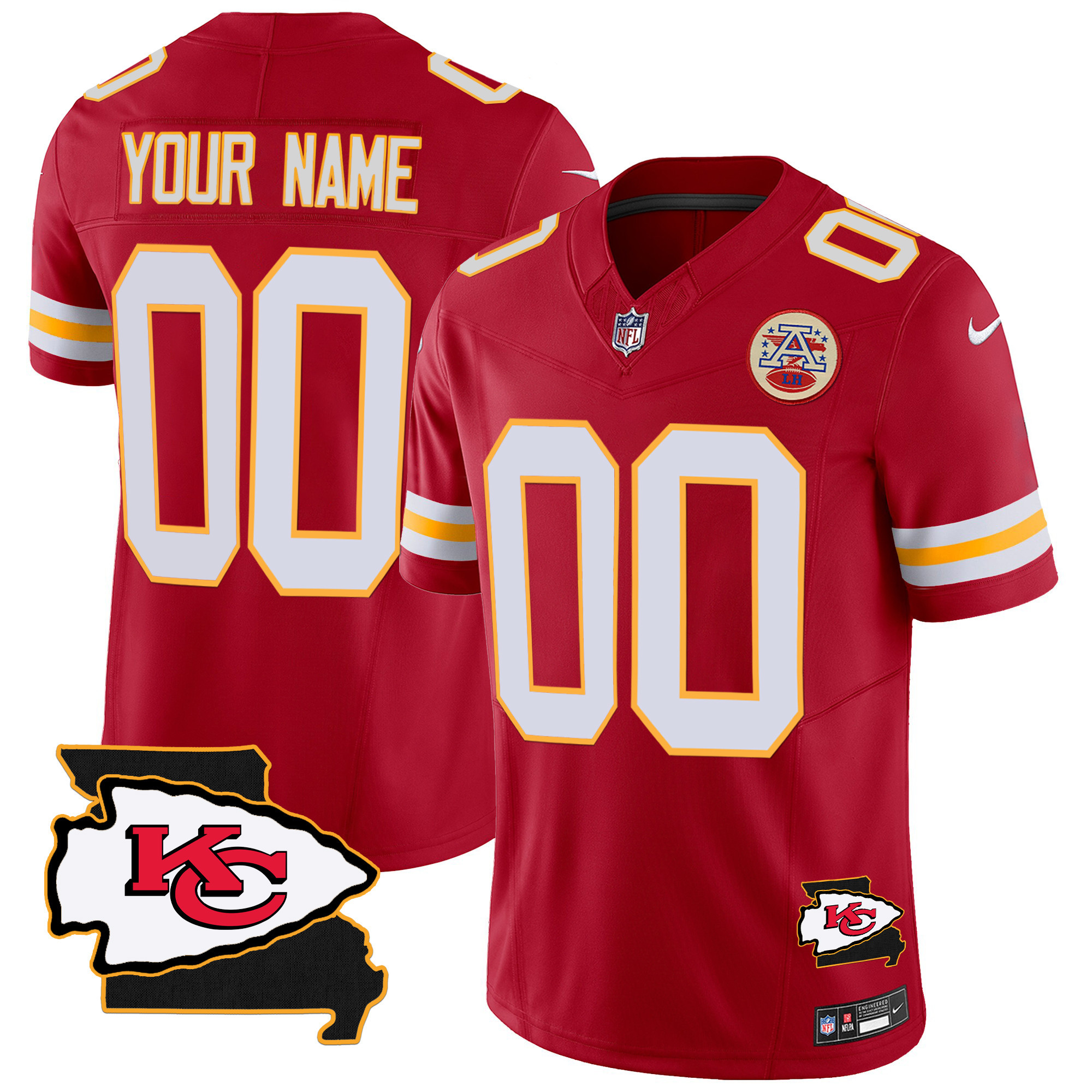 Chiefs Missouri Patch Vapor Limited Custom Jersey - All Stitched - Image 6
