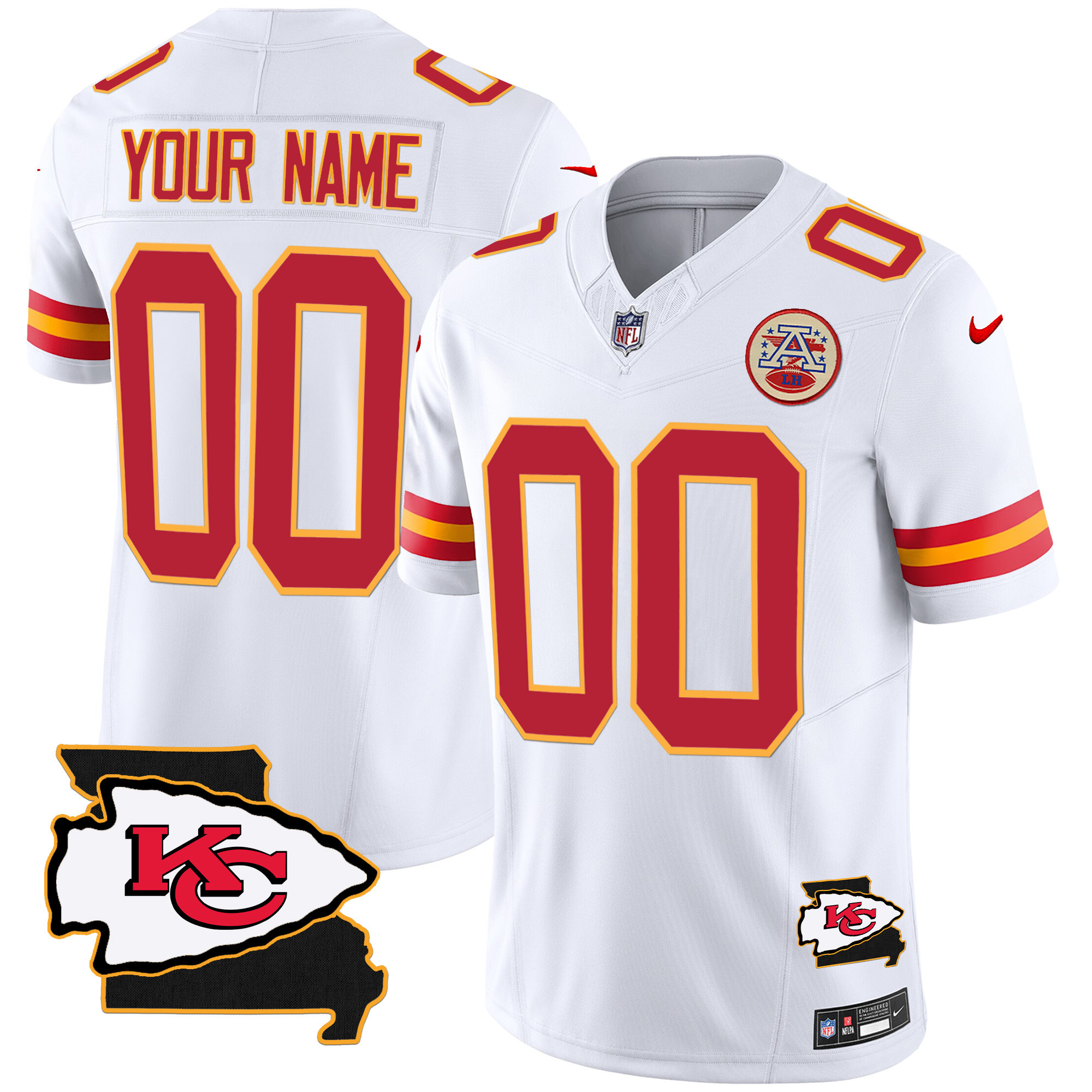Chiefs Missouri Patch Vapor Limited Custom Jersey - All Stitched - Image 7