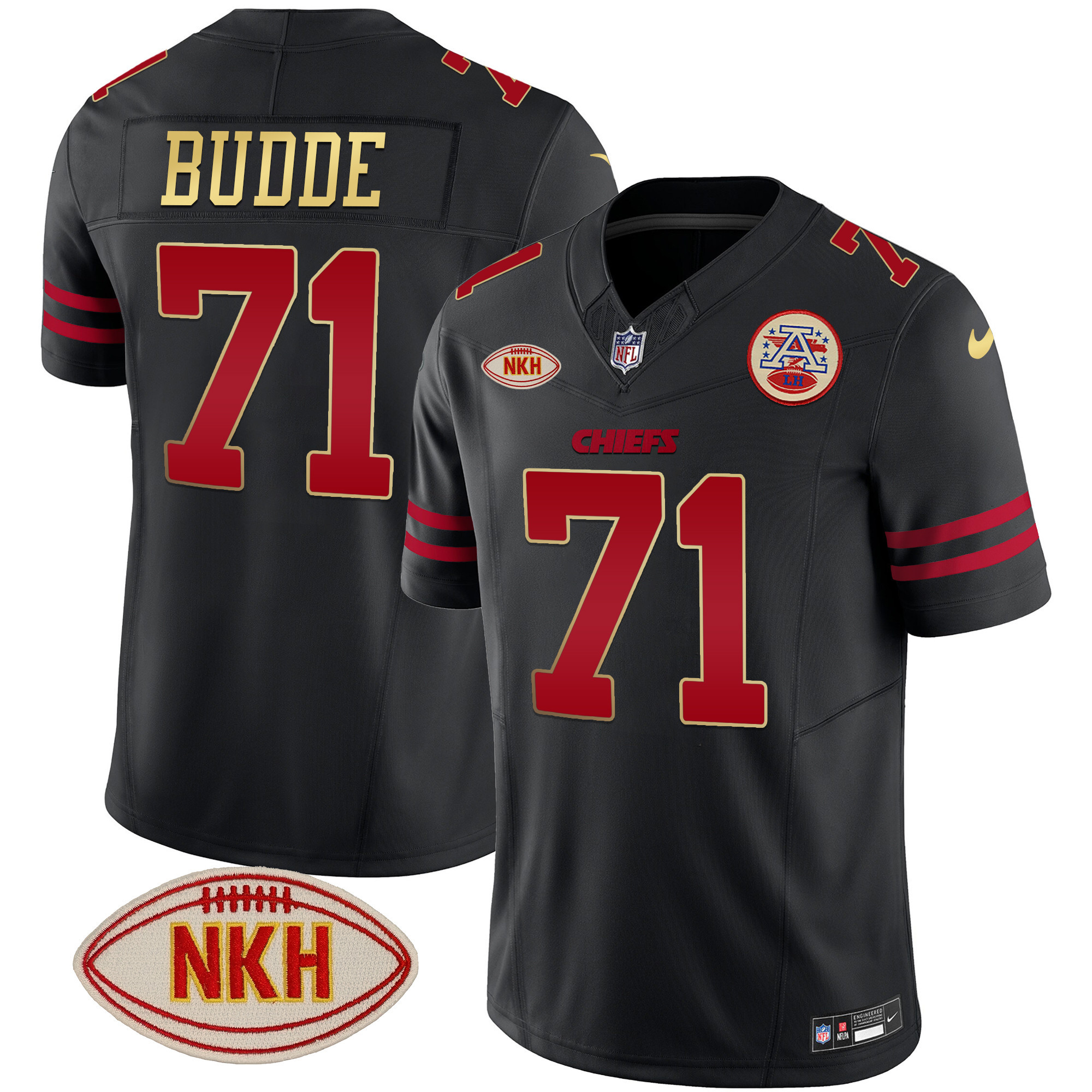 Ed Budde Chiefs Gold Vapor Jersey - All Stitched - Image 5