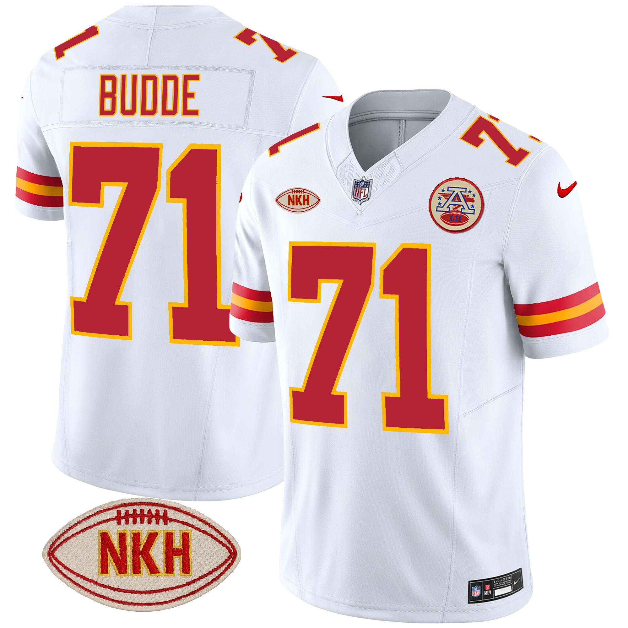 Ed Budde Chiefs Gold Vapor Jersey - All Stitched - Image 7
