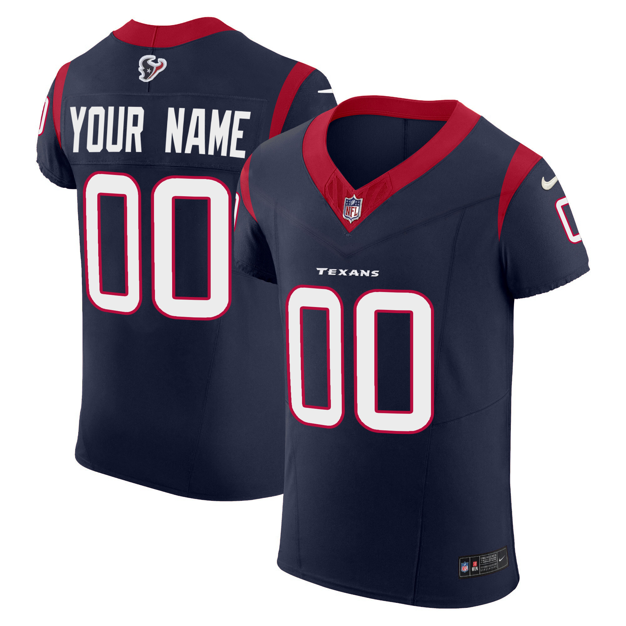 Houston Texans Vapor Elite Custom Jersey - All Stitched