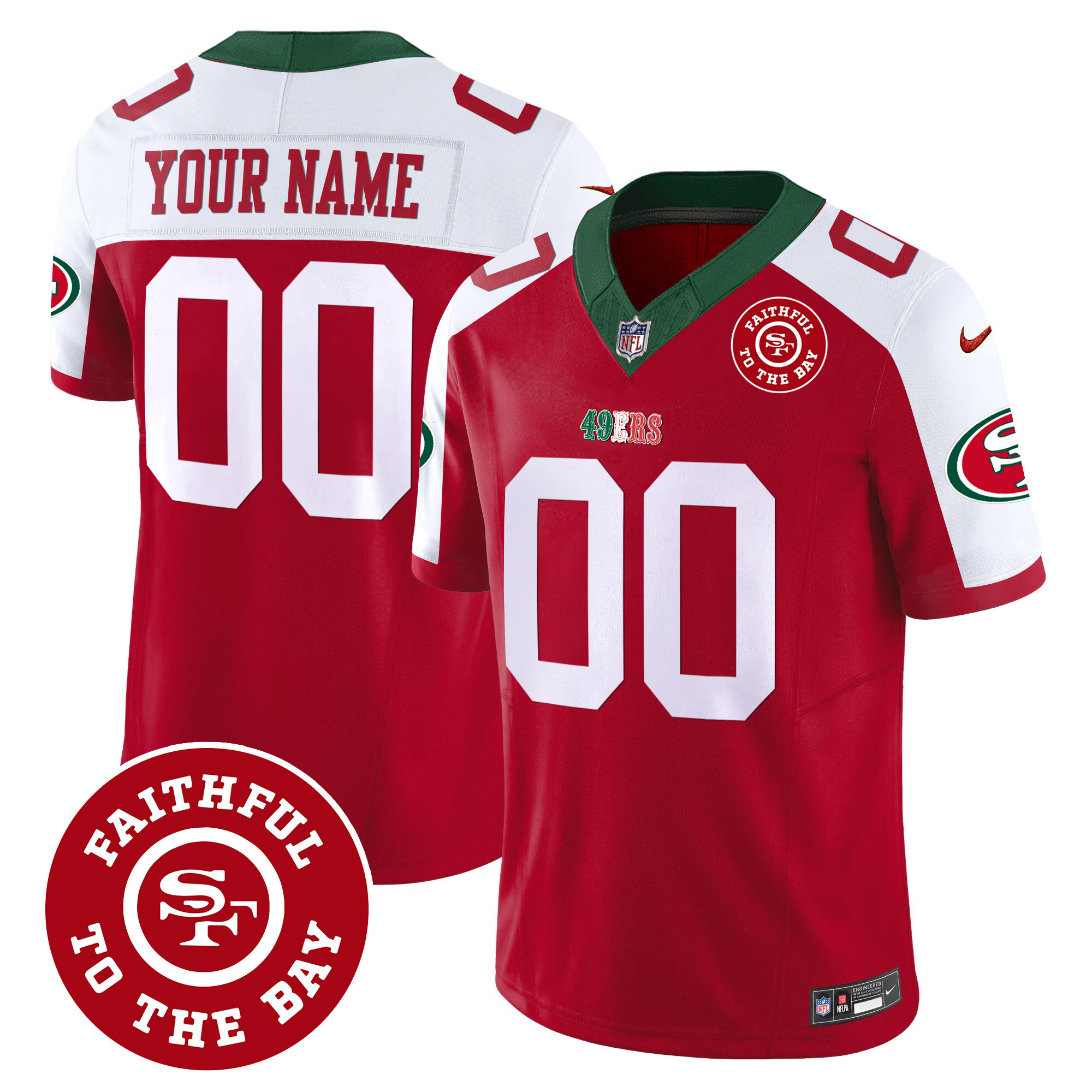49ers Mexico Faithful To The Bay Patch Vapor Custom Jersey - All Stitched - Image 5