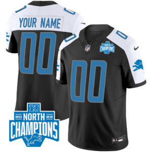 Detroit Lions 2023 NFC North Division Champions Patch Vapor Custom Jersey - All Stitched