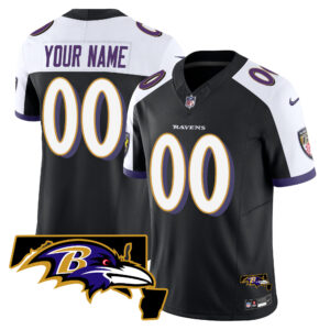 Ravens Maryland Patch Vapor Limited Custom Jersey - All Stitched