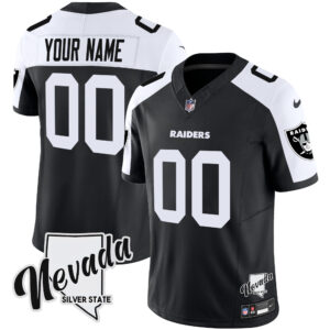 Raiders Nevada Silver State Patch Vapor Custom Jersey V2 - All Stitched