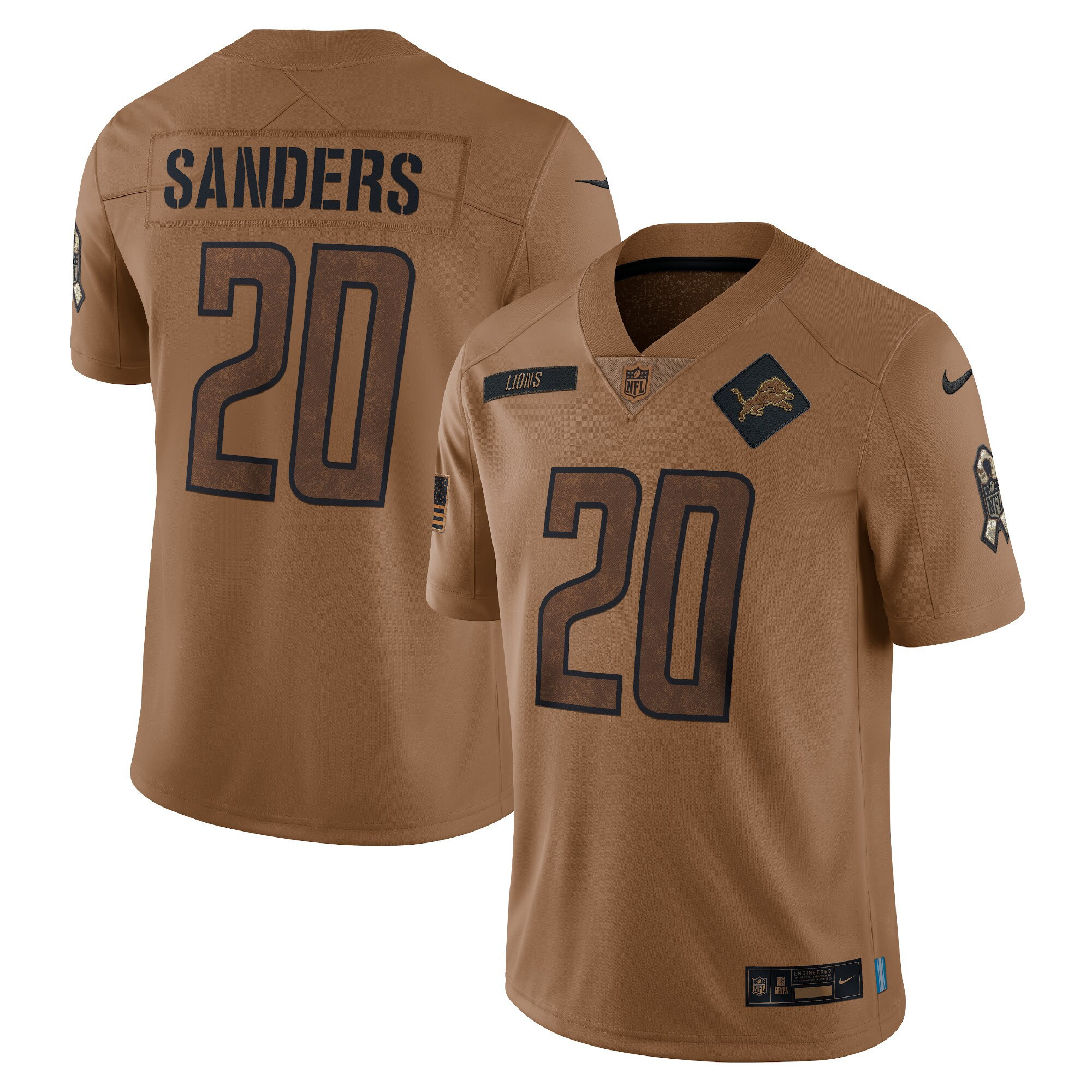 Barry Sanders Detroit Lions 2023 Salute To Service Limited Jersey - All Stitched