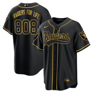 Raiders For Life #808 Las Vegas Raiders Baseball Jersey - All Stitched