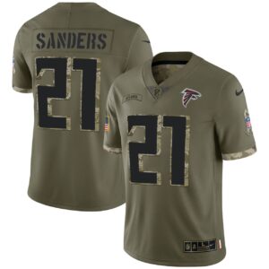 Deion Sanders Atlanta Falcons 2022 Salute To Service Jersey - All Stitched