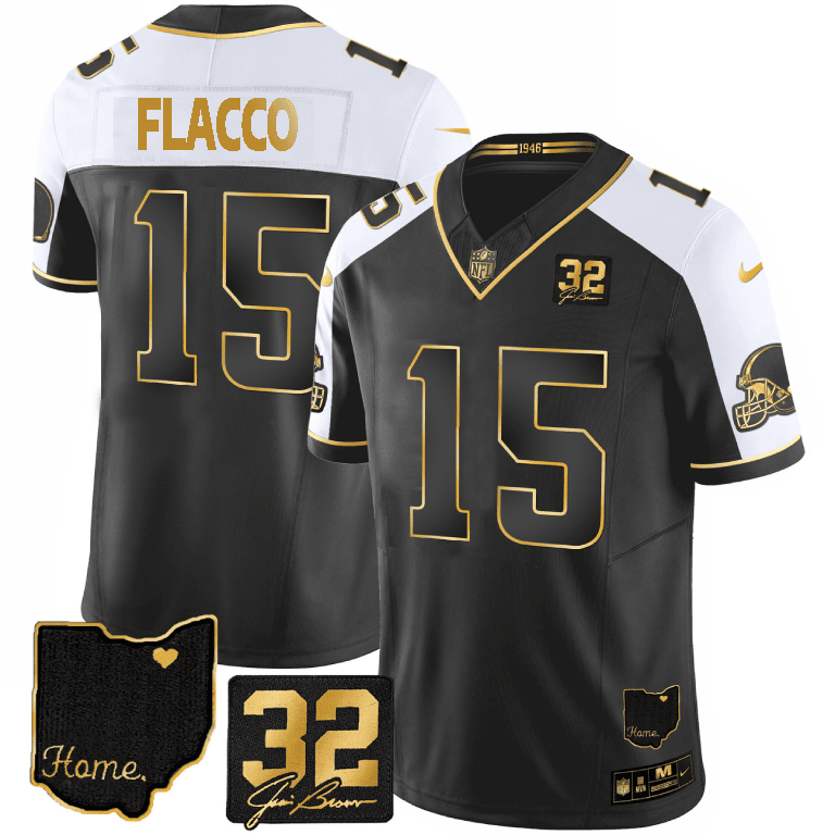 Joe Flacco Cleveland Browns Gold Vapor Jersey - All Stitched