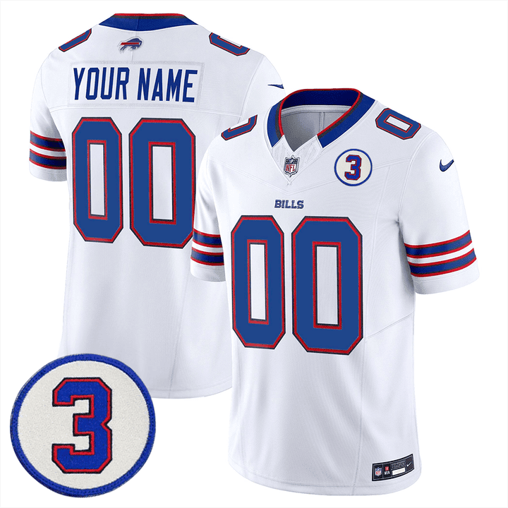 Bills Damar Honoring Patch Vapor Limited Custom Jersey - All Stitched - Image 2
