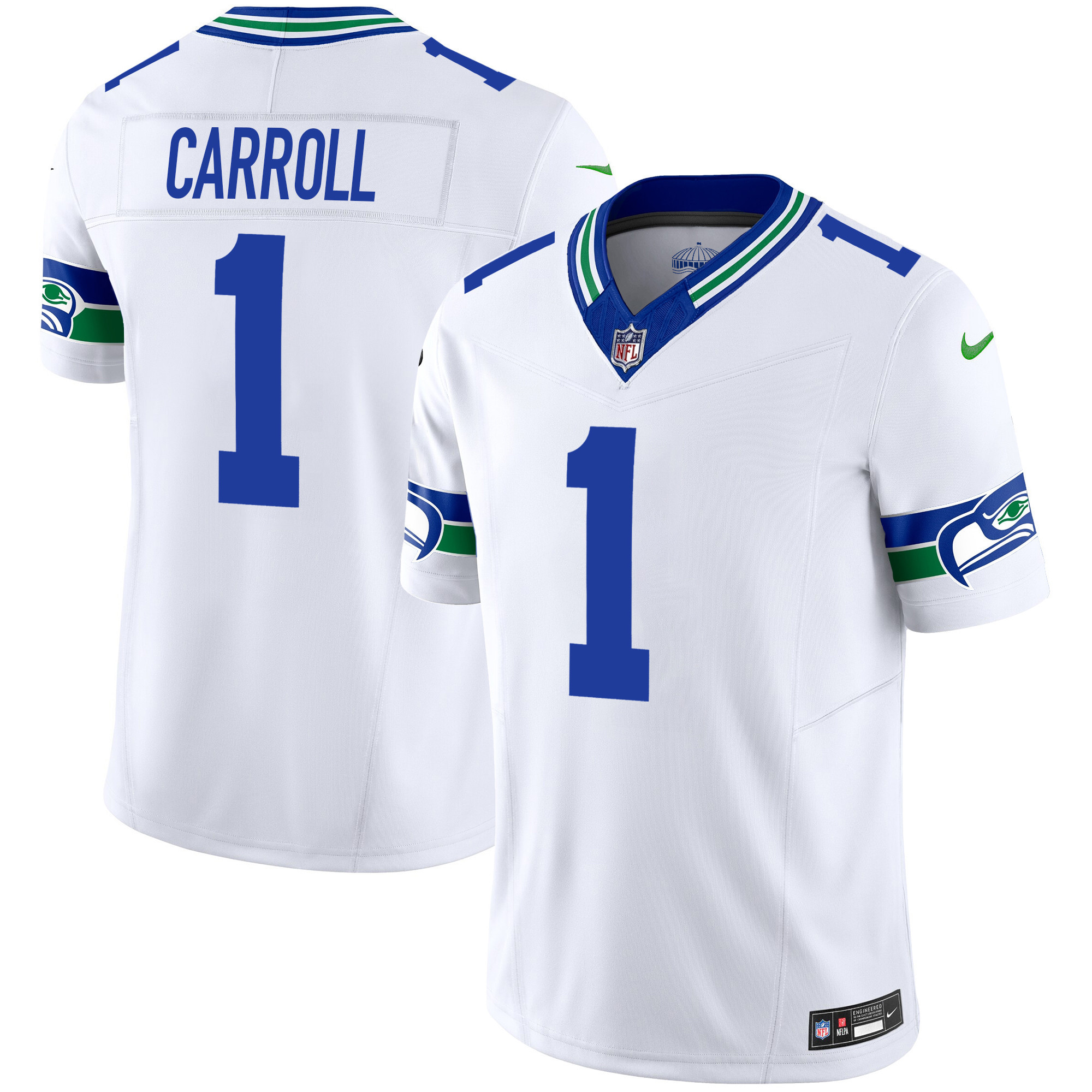 Pete Carroll Seahawks Throwback Vapor Limited Jersey - All Stitched - Image 4