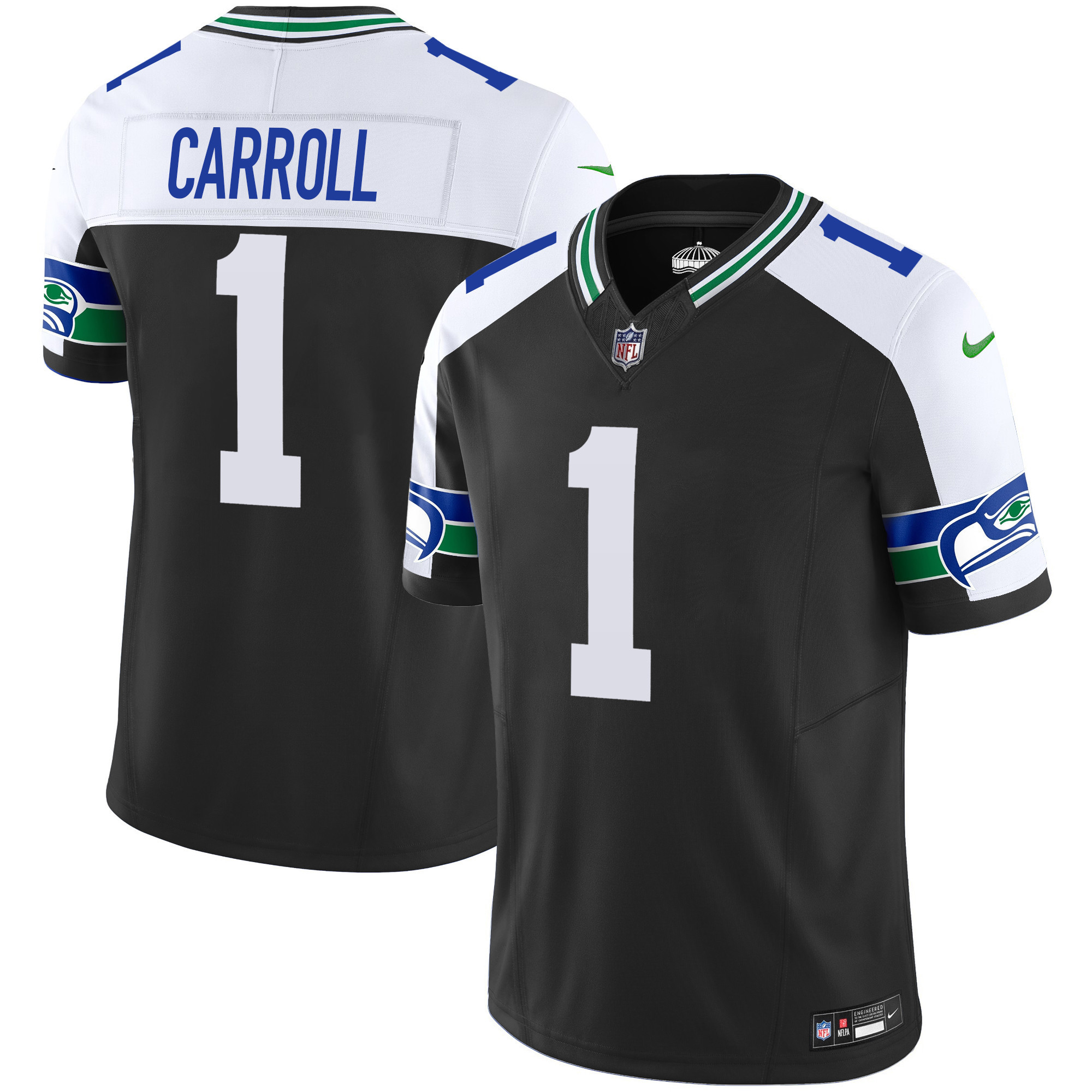 Pete Carroll Seahawks Throwback Vapor Limited Jersey - All Stitched