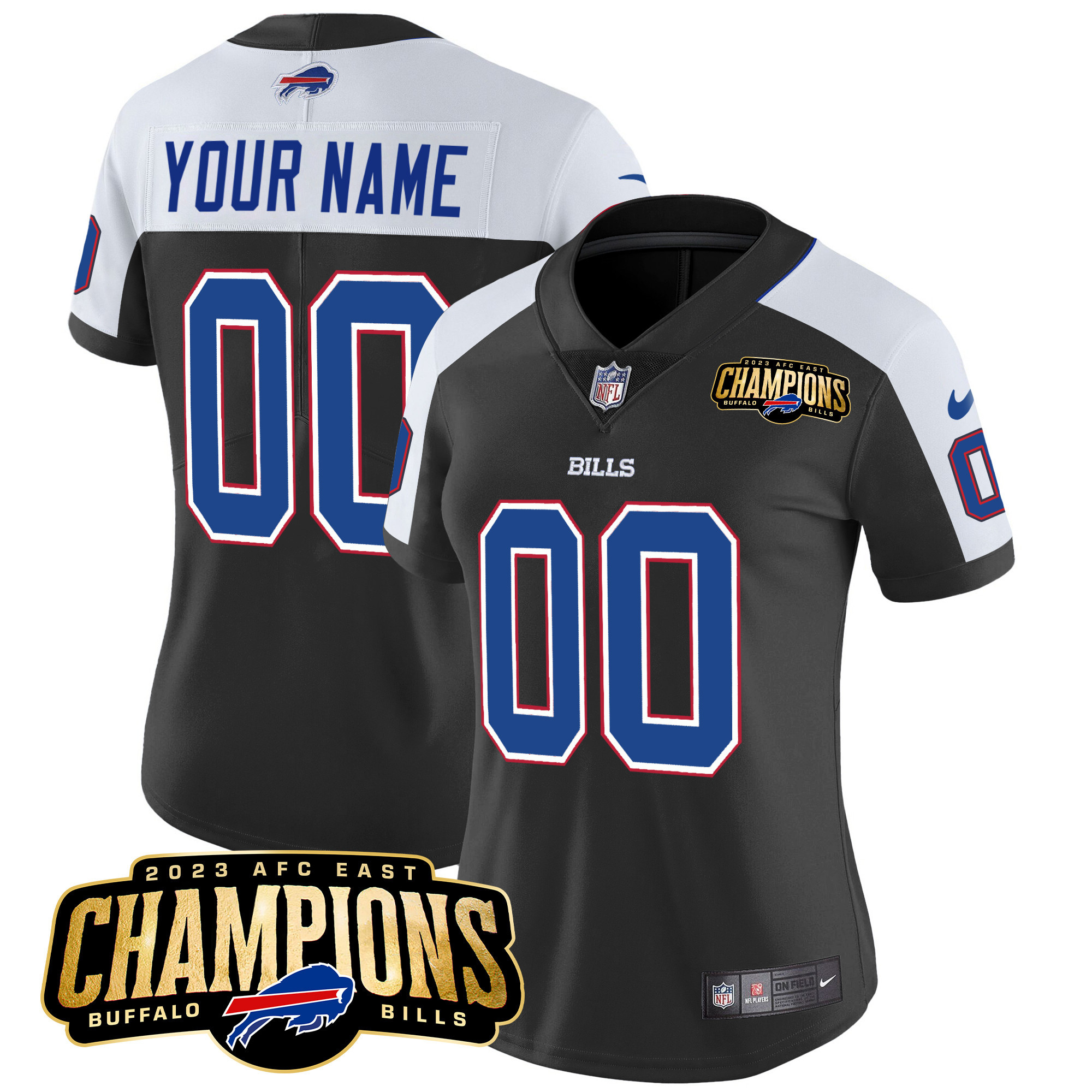 Bills 2023 AFC East Champions Patch Vapor Custom Jersey - All Stitched - Image 7