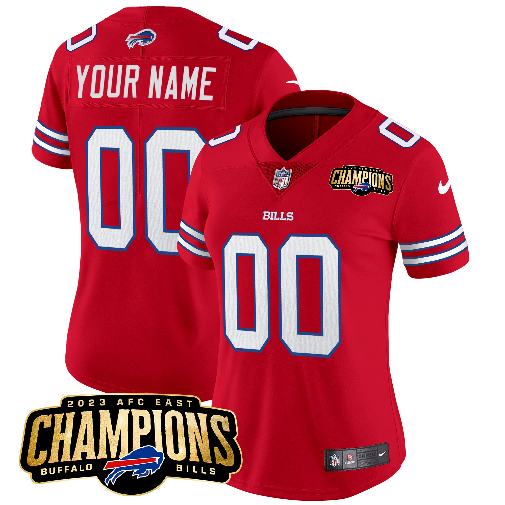 Bills 2023 AFC East Champions Patch Vapor Custom Jersey - All Stitched - Image 10