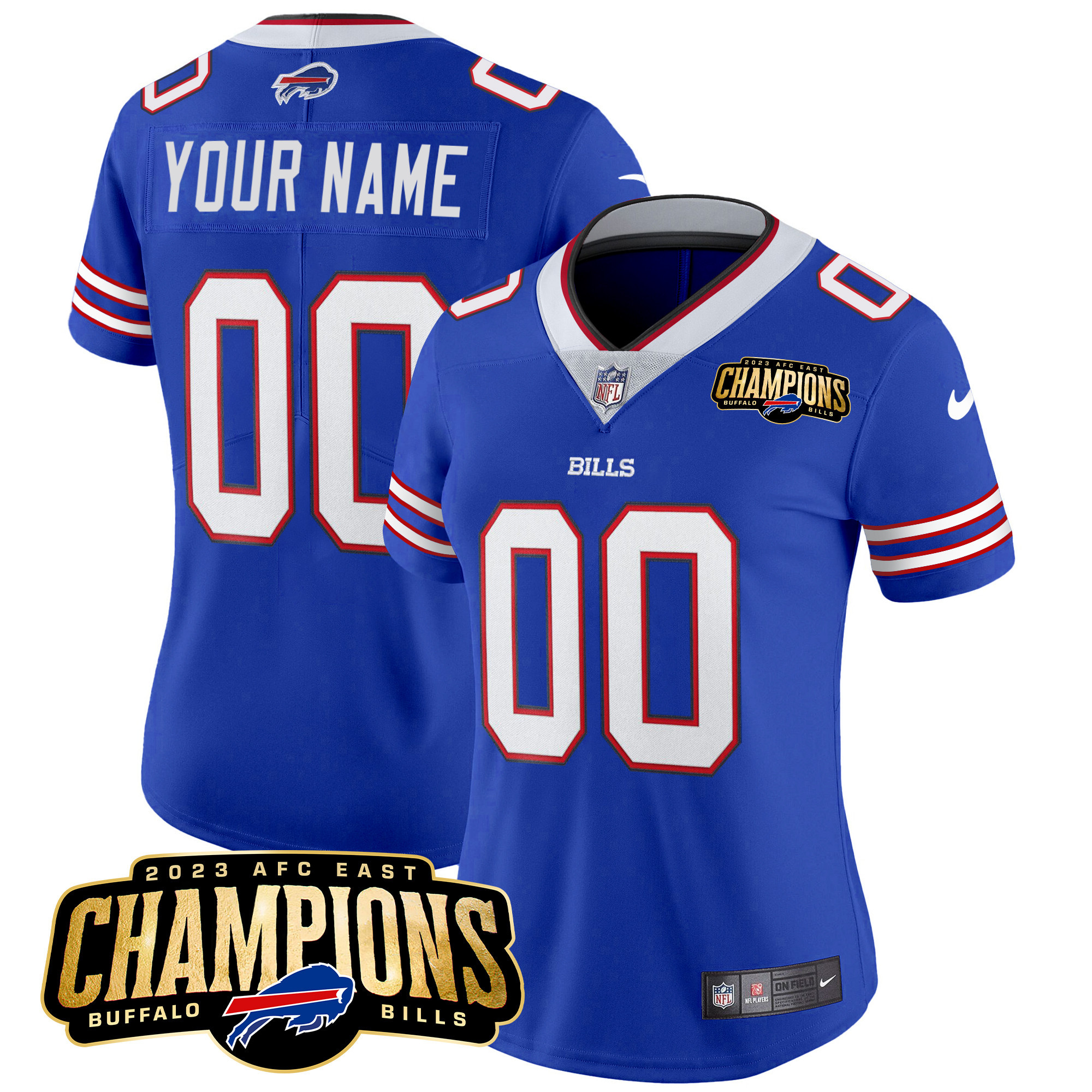 Bills 2023 AFC East Champions Patch Vapor Custom Jersey - All Stitched - Image 9