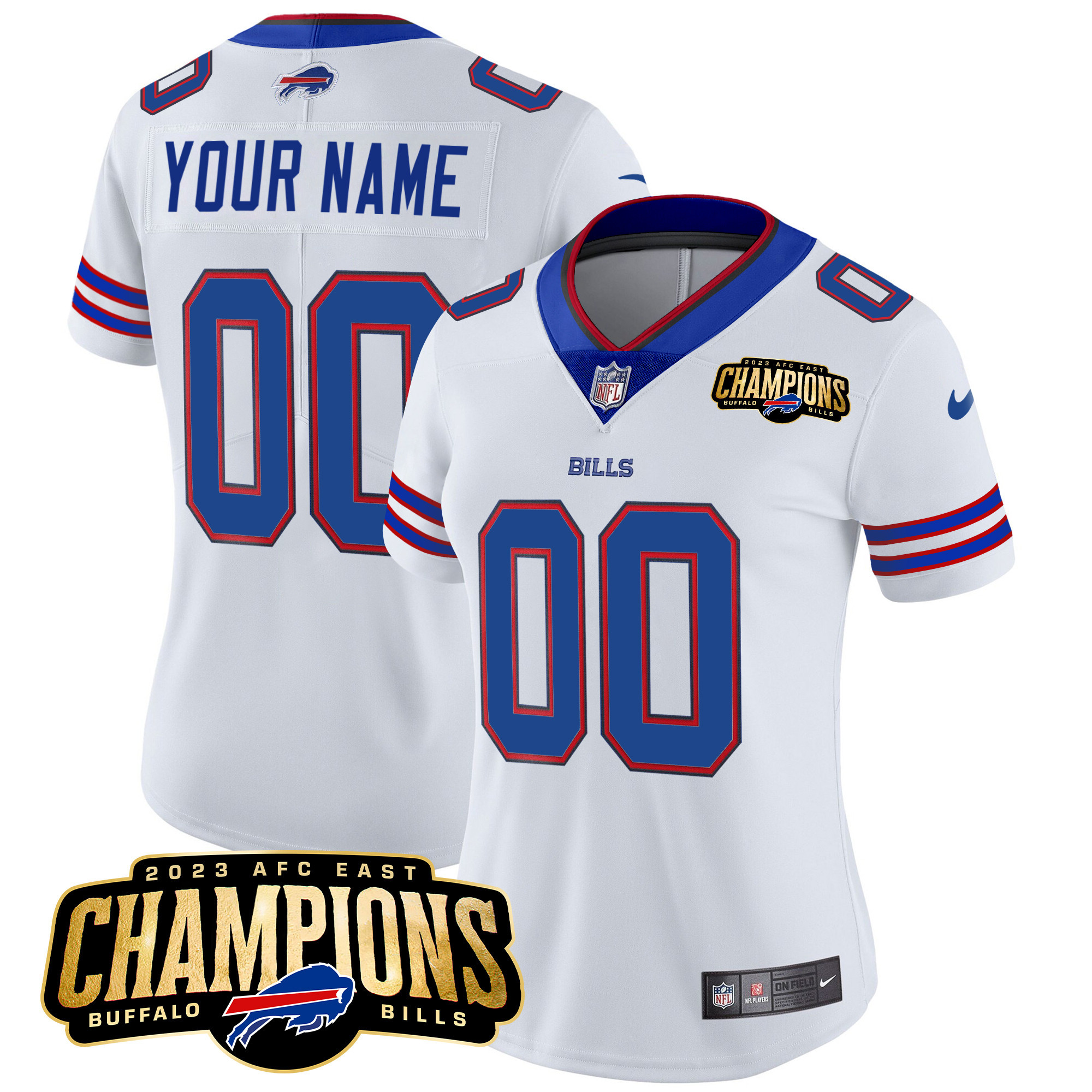 Bills 2023 AFC East Champions Patch Vapor Custom Jersey - All Stitched - Image 11