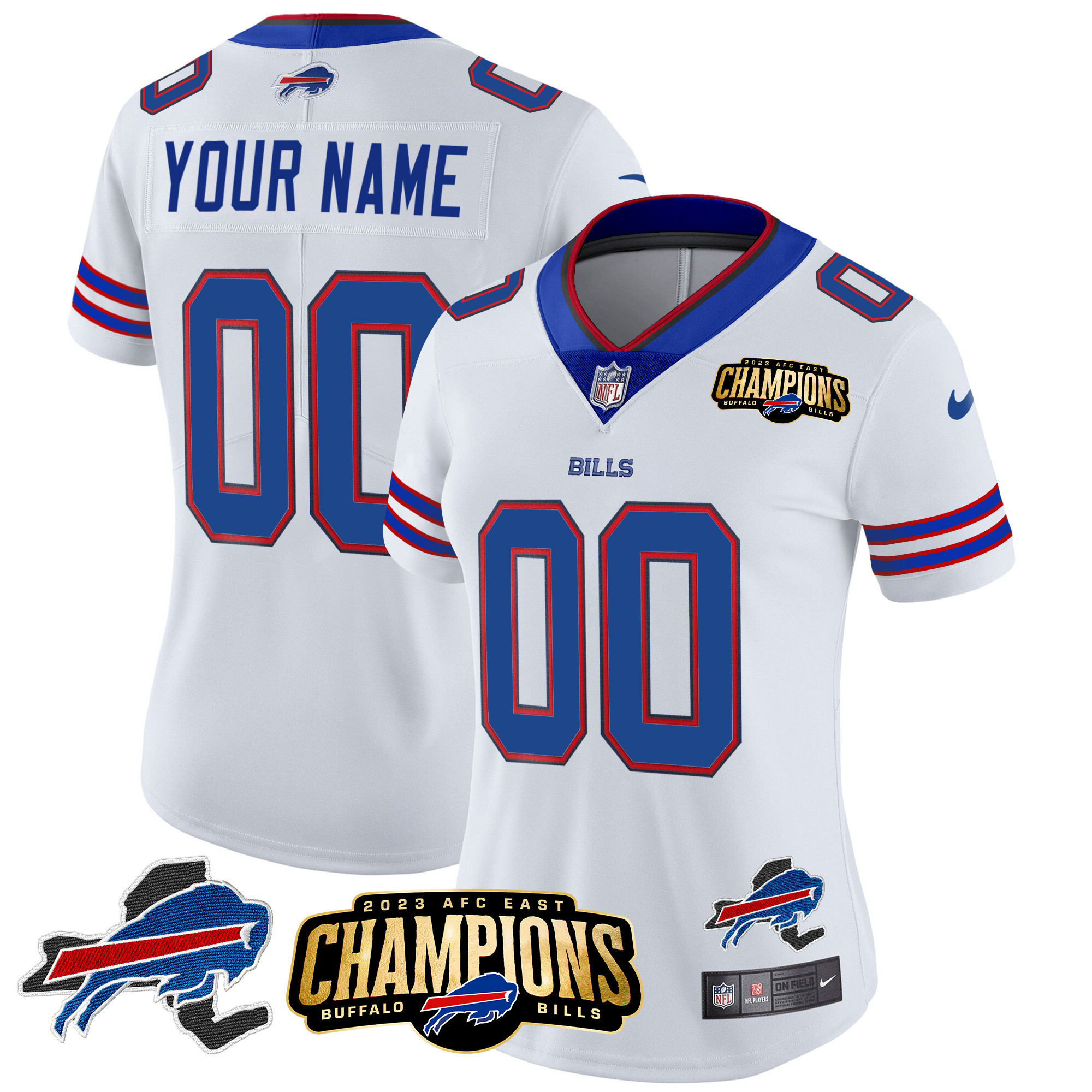 Bills 2023 AFC East Champions Patch Vapor Custom Jersey V2 - All Stitched - Image 11
