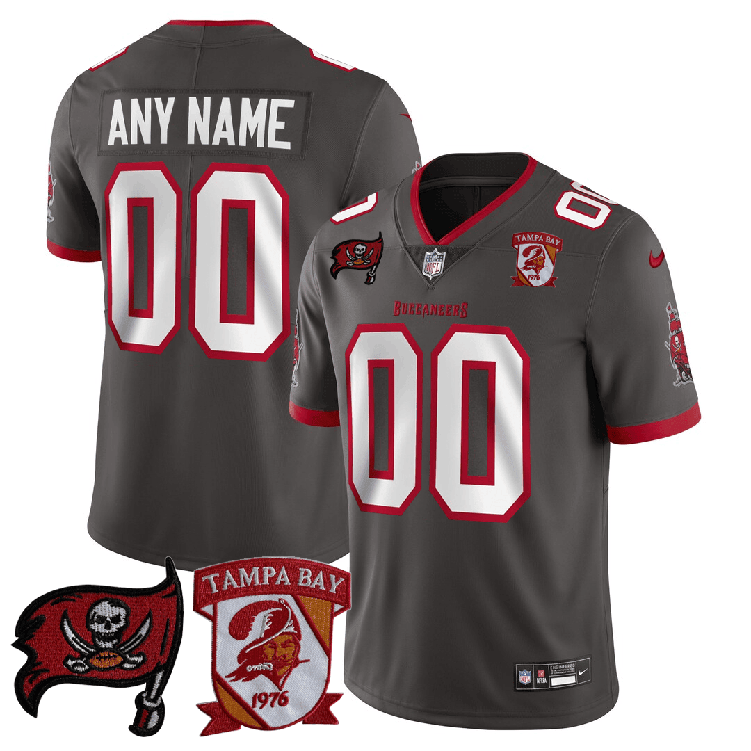 Tampa Bay Buccaneers Logo Patch Custom Jersey - All Stitched - Image 3
