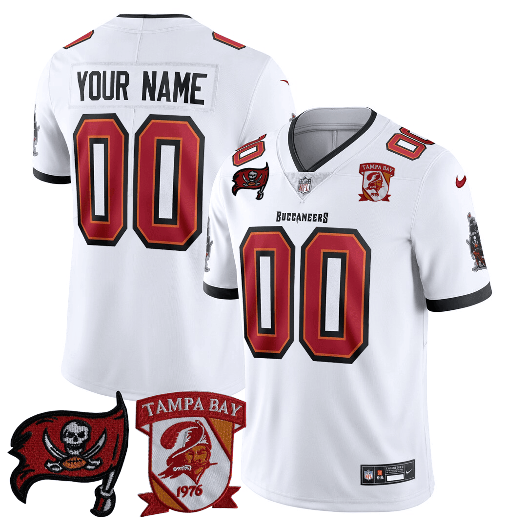 Tampa Bay Buccaneers Logo Patch Custom Jersey - All Stitched - Image 2