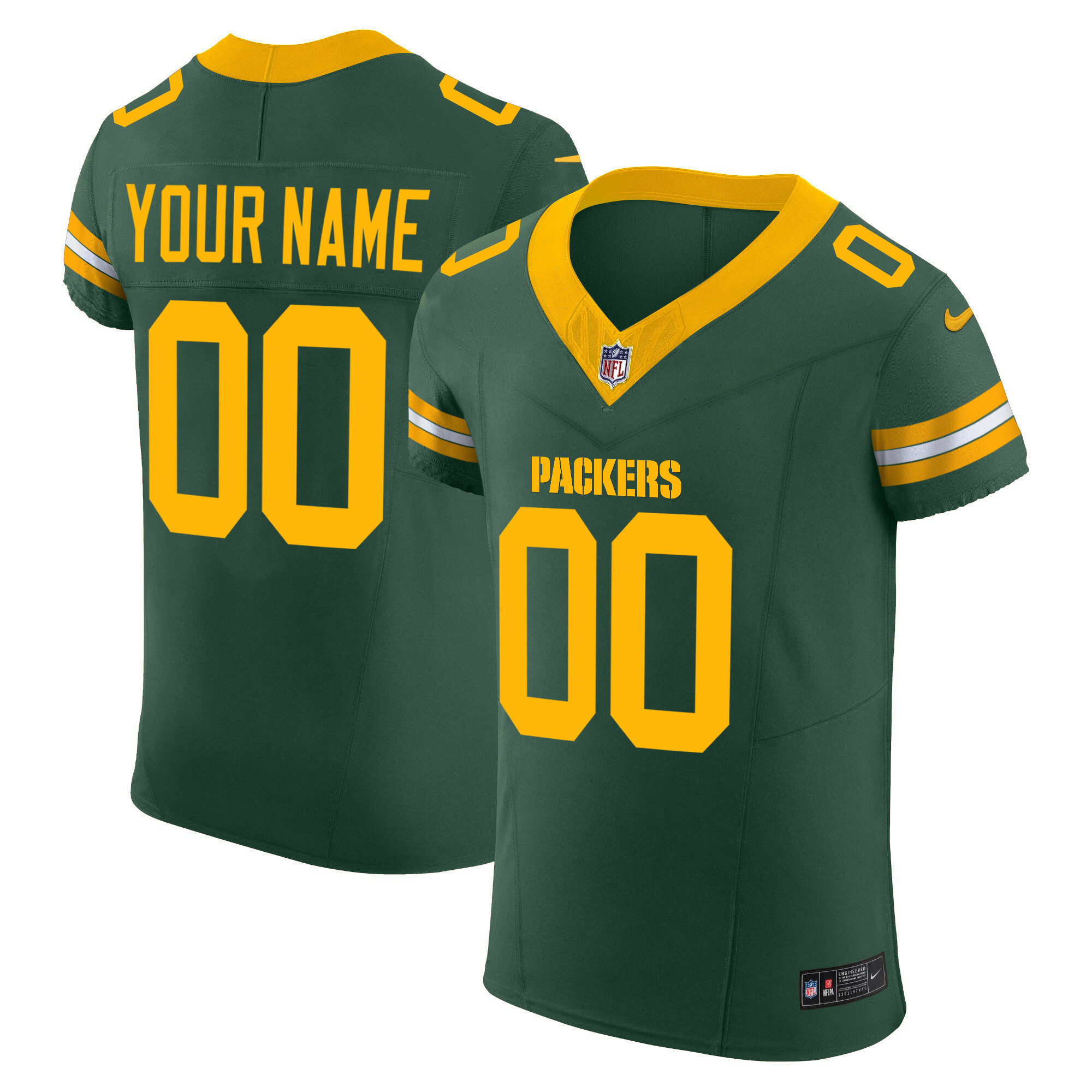 Packers Vapor Elite Custom Jersey - All Stitched