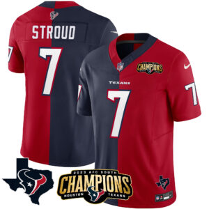 Houston Texans 2023 AFC South Champions Patch Split Vapor Jersey - All Stitched