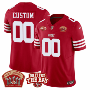 San Francisco 49ers 5x World Champions & "Do It For The Bay" Patch Limited Custom Jersey - All Stitched