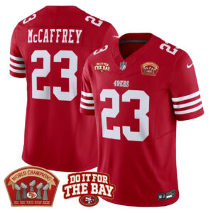 Men's 49ers 5x World Champions & "Do It For The Bay" Patch Limited Jersey - All Stitched