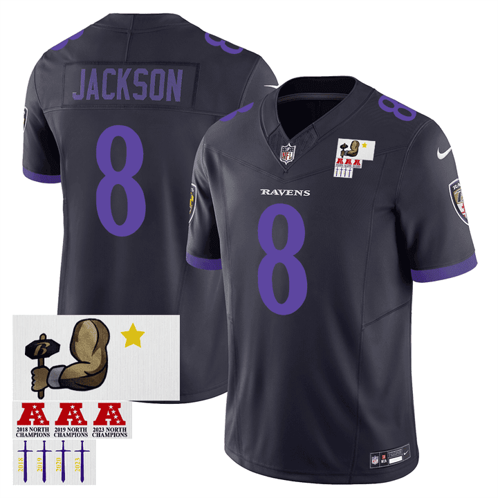 Lamar Jackson Baltimore Ravens Practice Jersey - Practice Patch - All Stitched - Image 2