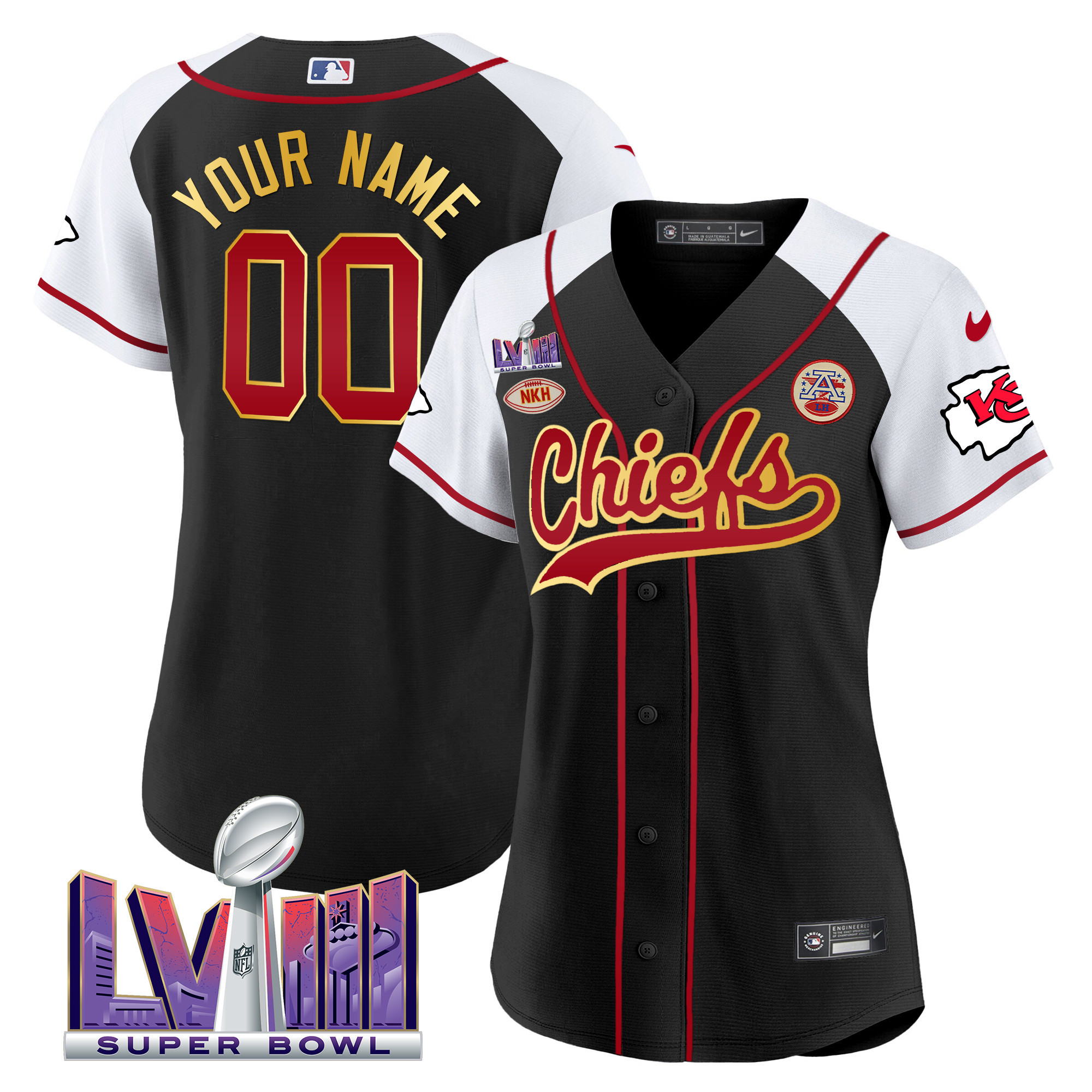 Chiefs Super Bowl LVIII Patch Baseball Custom Jersey - All Stitched - Image 9