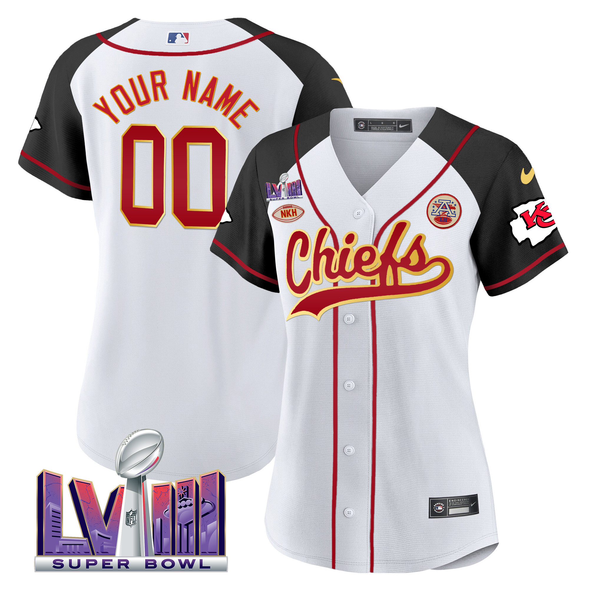 Chiefs Super Bowl LVIII Patch Baseball Custom Jersey - All Stitched - Image 10