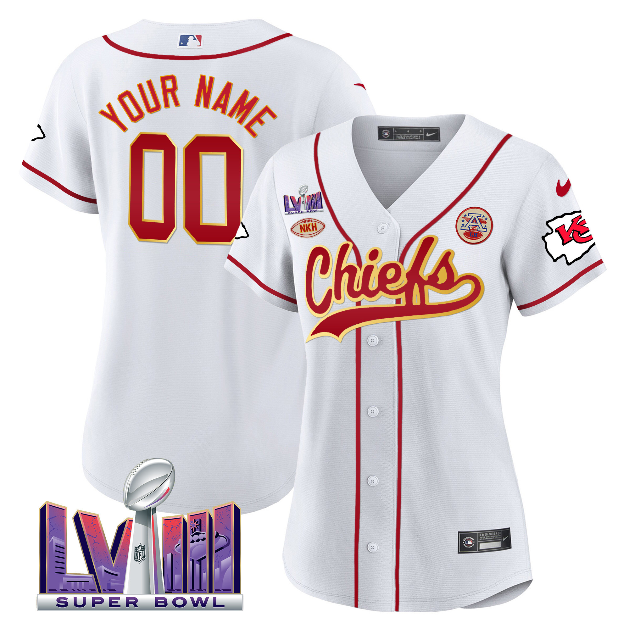Chiefs Super Bowl LVIII Patch Baseball Custom Jersey - All Stitched - Image 7