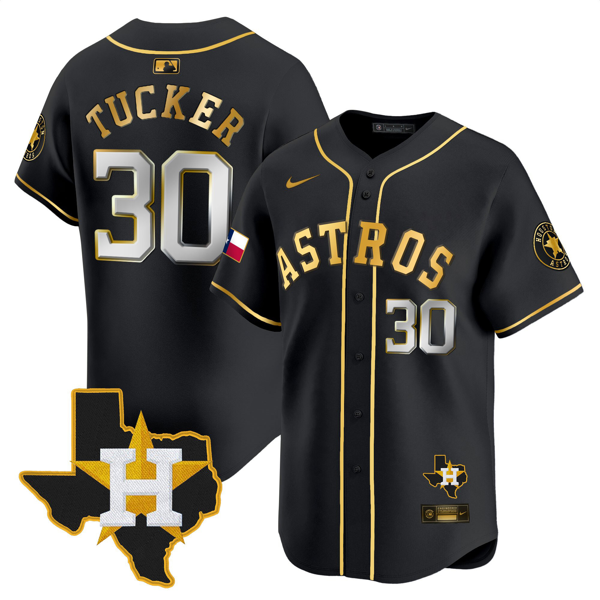 Men's Houston Astros Texas Patch Vapor Premier Limited Jersey - All Stitched - Image 6
