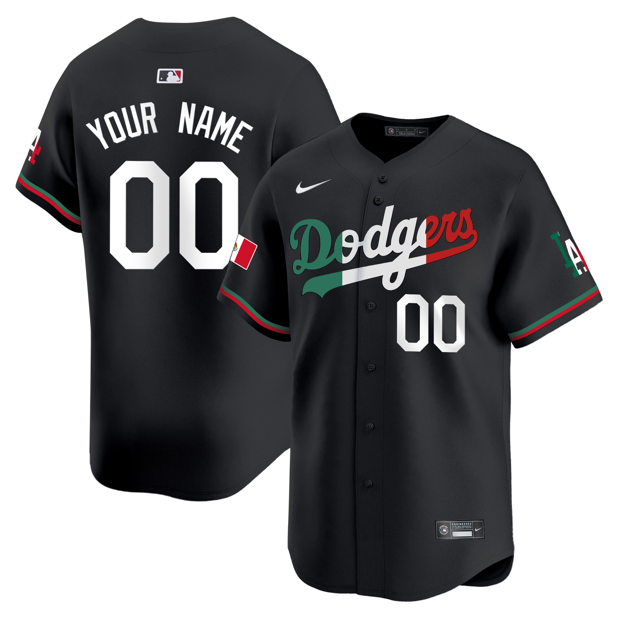 Los Angeles Dodgers Mexico Vapor Premier Limited Custom Jersey V2 - All Stitched - Image 2