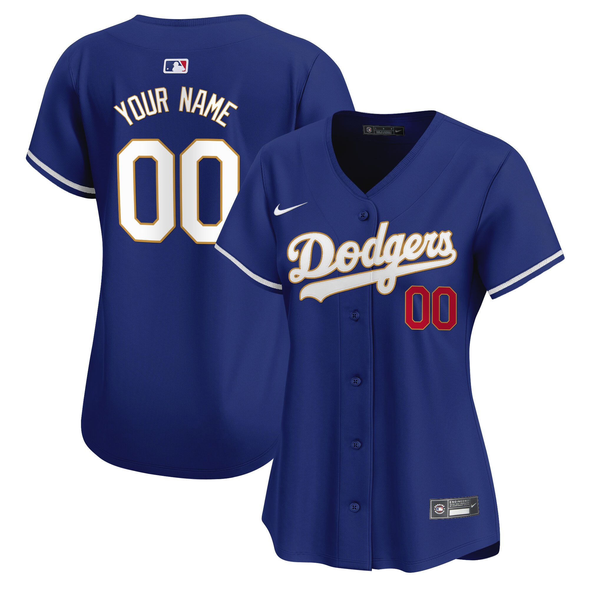 Los Angeles Dodgers Gold Trim Vapor Premier Limited Custom Jersey - All Stitched - Image 6