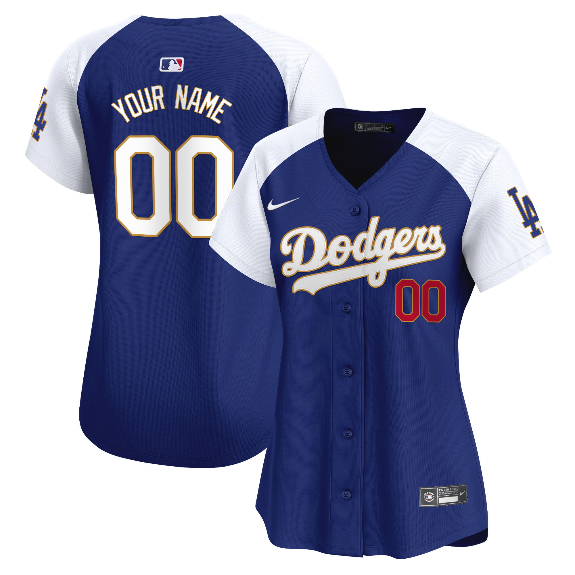 Los Angeles Dodgers Gold Trim Vapor Premier Limited Custom Jersey - All Stitched - Image 8