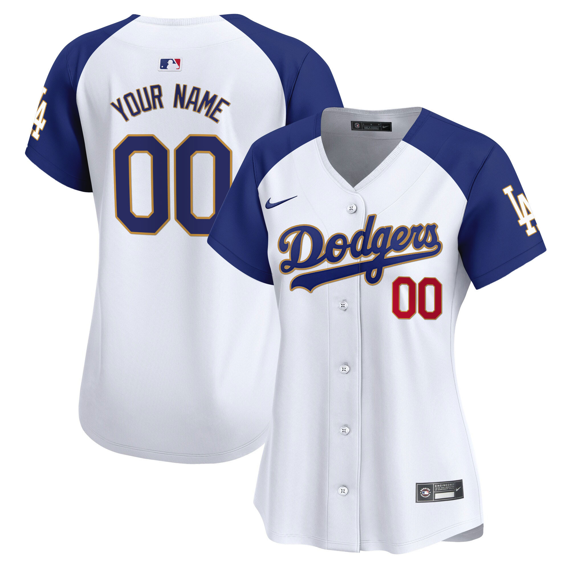 Los Angeles Dodgers Gold Trim Vapor Premier Limited Custom Jersey - All Stitched - Image 7
