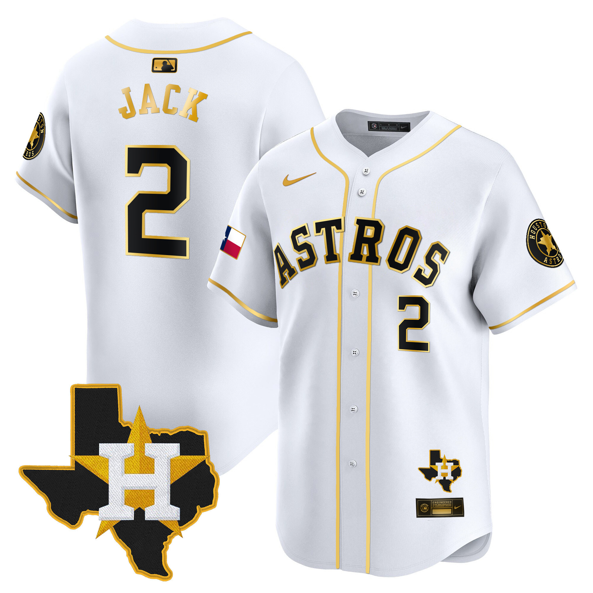 Men's Houston Astros Texas Patch Vapor Premier Limited Jersey - All Stitched - Image 17