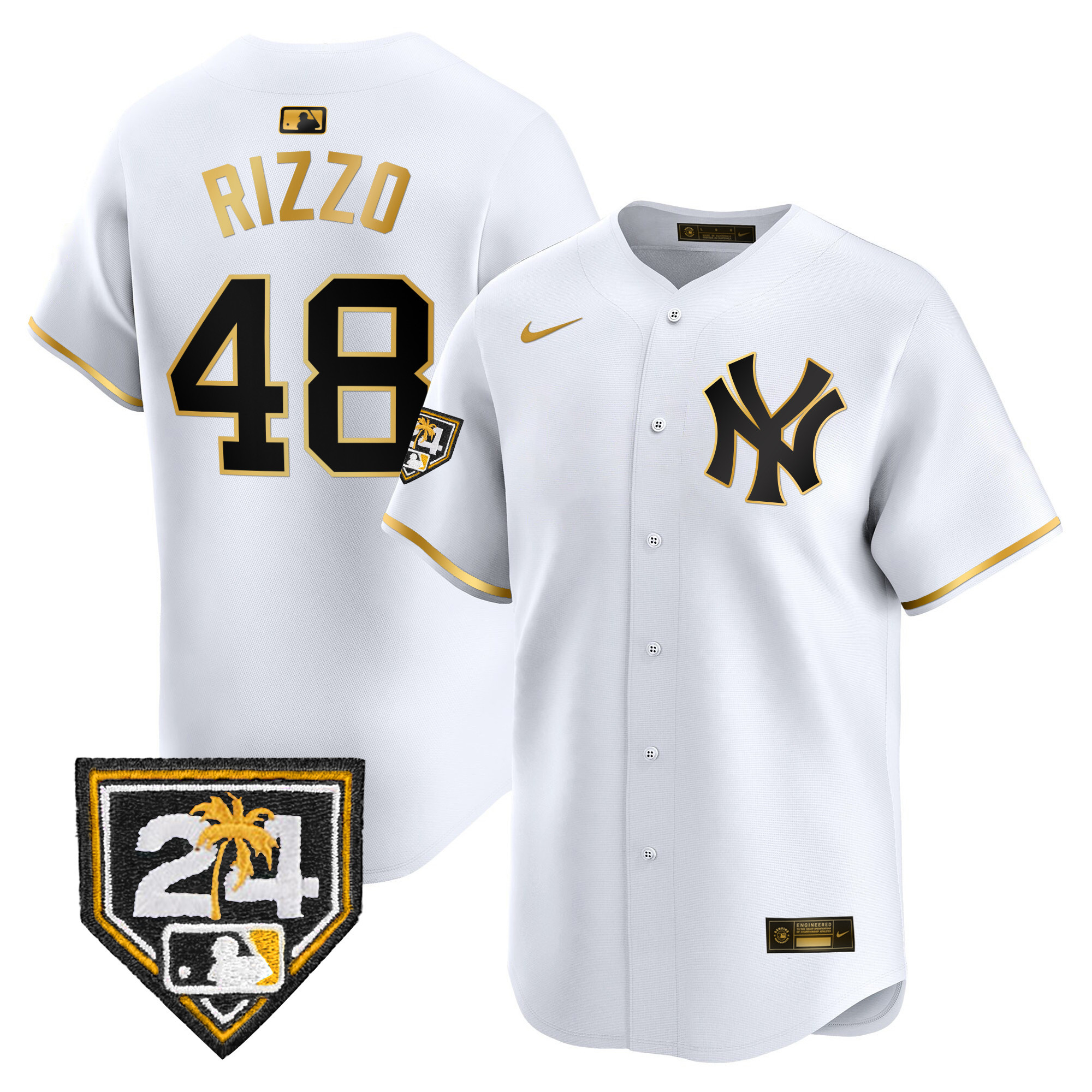 Men's New York Yankees 2024 Spring Training Patch Vapor Premier Limited Jersey - All Stitched - Image 15