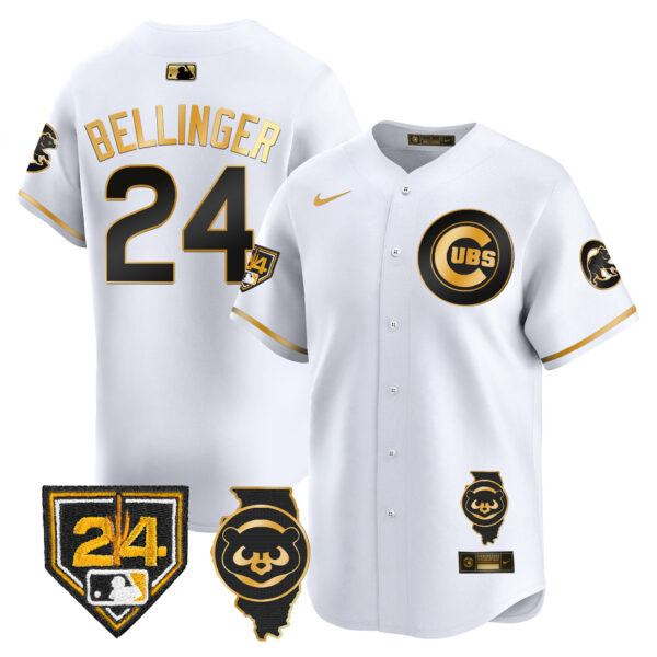 Men's Chicago Cubs Spring Training & Illinois Patch Vapor Premier Limited Jersey - All Stitched - Image 10