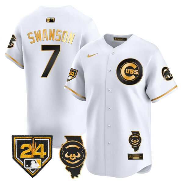 Men's Chicago Cubs Spring Training & Illinois Patch Vapor Premier Limited Jersey - All Stitched - Image 9