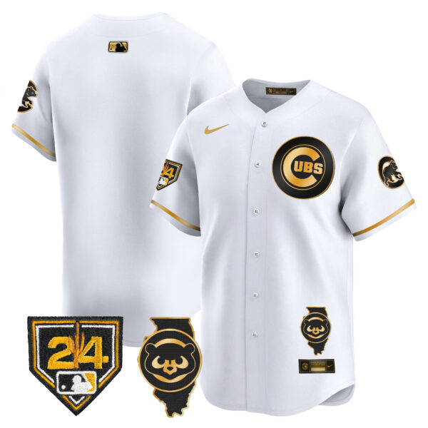 Men's Chicago Cubs Spring Training & Illinois Patch Vapor Premier Limited Jersey - All Stitched - Image 16