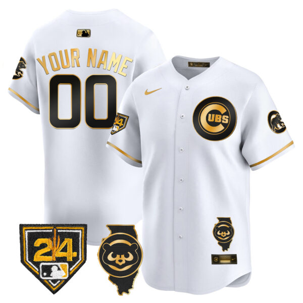 Chicago Cubs Spring Training & Illinois Patch Vapor Premier Limited Custom Jersey - All Stitched - Image 2