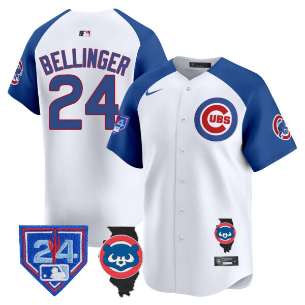 Men's Chicago Cubs Spring Training & Illinois Patch Vapor Premier Limited Jersey - All Stitched - Image 42