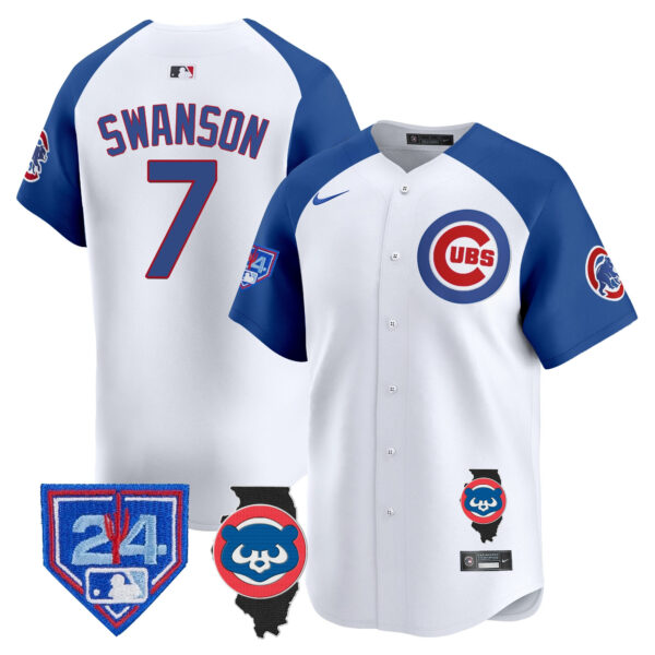 Men's Chicago Cubs Spring Training & Illinois Patch Vapor Premier Limited Jersey - All Stitched - Image 41