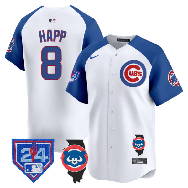 Men's Chicago Cubs Spring Training & Illinois Patch Vapor Premier Limited Jersey - All Stitched - Image 43