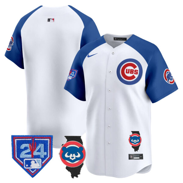 Men's Chicago Cubs Spring Training & Illinois Patch Vapor Premier Limited Jersey - All Stitched - Image 48